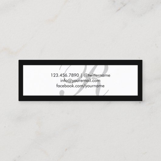 卒業のシンプルなボーダー原稿の名札の挿入物 コーリングカード (裏面)