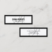 卒業のシンプルなボーダー原稿の名札の挿入物 コーリングカード (正面/裏面)