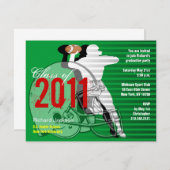 卒業のスポーツのパーティの招待状のフットボール 招待状 (正面/裏面)