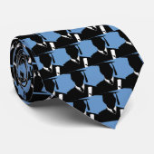 卒業のタイの帽子のガウン2の青 ネクタイ (ロール)