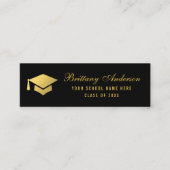 卒業のネットワーキングの金ゴールドの黒 コーリングカード (正面)