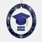 卒業のパーソナライズなクリスマスのオーナメントのギフト セラミックオーナメント (左)