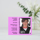 卒業のパーティの招待状のおもしろいな写真の帽子のガウン2 招待状 (スタンド正面)