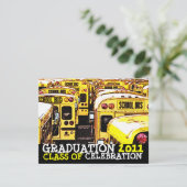 卒業のパーティの招待状のスクールバス7 招待状 (スタンド正面)