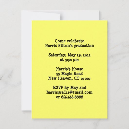 卒業のパーティの招待状のスクールバス7 招待状 (裏面)