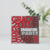 卒業のパーティの招待状2011の赤3 招待状 (スタンド正面)