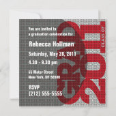 卒業のパーティの招待状2011の赤3 招待状 (裏面)