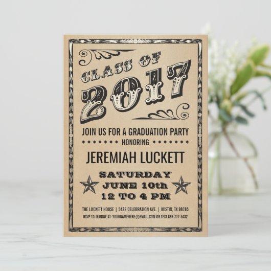 卒業のパーティの招待状|クラフトの写真 招待状 (スタンド正面)