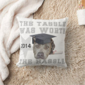 卒業のピットブル犬のMojoの枕 クッション (ブランケット)