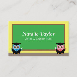 卒業のフクロウ、個人的な個人教師または先生 コーリングカード
