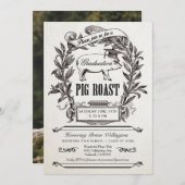 卒業のブタのローストの招待状-最高のヴィンテージ 招待状 (正面/裏面)