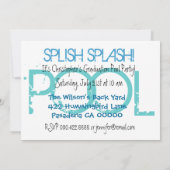 卒業のプールを囲んでのパーティの年のクラス 招待状 (裏面)