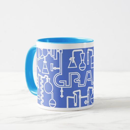 卒業のマグの科学研究所の青 マグカップ (正面左)