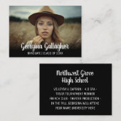 卒業のモダンではっきりしたな写真|の卒業生の名前の原稿 名刺 (正面/裏面)