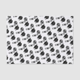 卒業のモダンなアイコン白黒ふさの帽子 薄葉紙