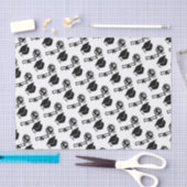 卒業のモダンなアイコン白黒ふさの帽子 薄葉紙 (クラフト)