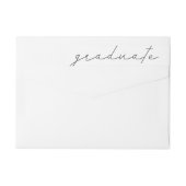 卒業のモダンな原稿の卒業生の差出人住所 ラップアラウンドラベル (裏面)