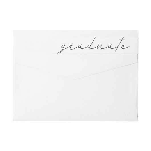 卒業のモダンな原稿の卒業生の差出人住所 ラップアラウンドラベル (裏面)