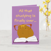 卒業のモルモットカード カード (黄色い花)