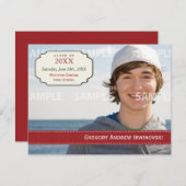 卒業のリボンの招待状 招待状 (正面/裏面)