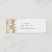 卒業の一流の札の金ゴールドのシェブロンのストライプの挿入物 コーリングカード (裏面)