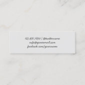 卒業の一流の札の銀のモノグラムの原稿の挿入物 コーリングカード (裏面)