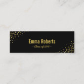 卒業の一流の札の黒及び金ゴールドの点の挿入物 コーリングカード (正面)