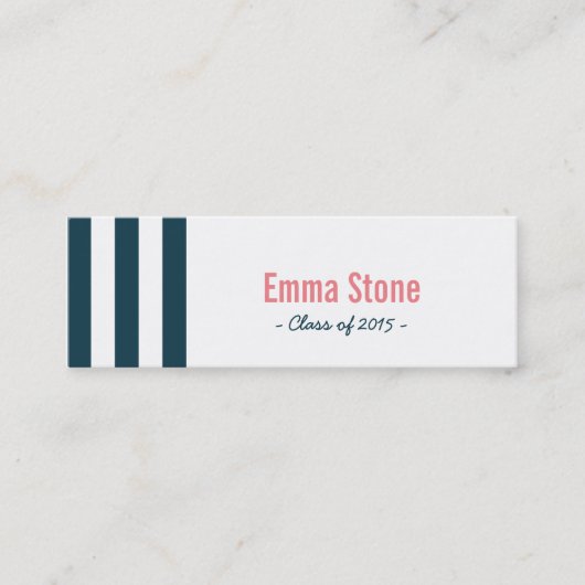 卒業の一流の札航海のな海軍ストライプの挿入物 コーリングカード (正面)