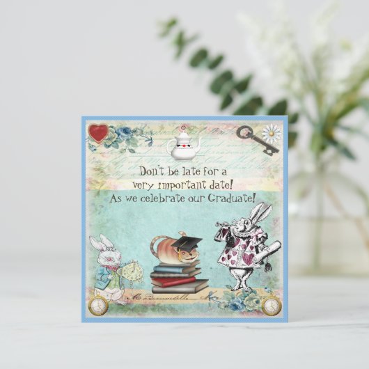 卒業の不思議の国のお茶会 招待状 (スタンド正面)