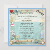 卒業の不思議の国のお茶会 招待状 (裏面)