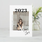 卒業の両面フォトポートレートパーティー入力 招待状 (スタンド正面)