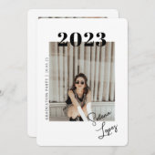 卒業の両面フォトポートレートパーティー入力 招待状 (正面/裏面)