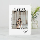 卒業の両面フォトポートレートパーティー入力 招待状 (スタンド正面)