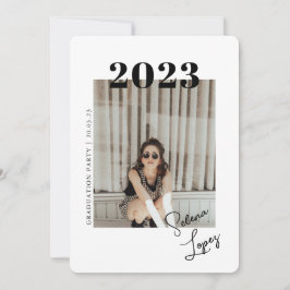 卒業の両面フォトポートレートパーティー入力 招待状