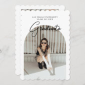 卒業の両面フォトポートレートパーティー入力 招待状 (正面/裏面)