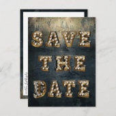 卒業の保存日付の劇場ライト手紙 案内ポストカード (正面/裏面)