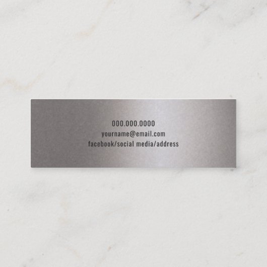 卒業の写真のスポーティな名刺のフェイクな銀ぱく コーリングカード (裏面)