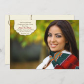 卒業の写真のラベルの招待状 招待状 (正面/裏面)