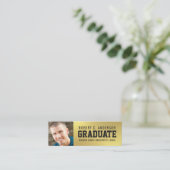 卒業の写真の名刺のフェイクな金ゴールドホイル コーリングカード (スタンド正面)