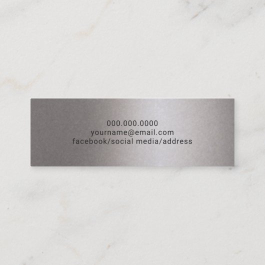 卒業の写真の名刺のフェイクな銀ぱく コーリングカード (裏面)