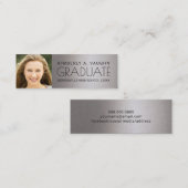卒業の写真の名刺のフェイクな銀ぱく コーリングカード (正面/裏面)