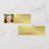 卒業の写真の名刺の女の子のフェイクな金ゴールドホイル コーリングカード (正面/裏面)