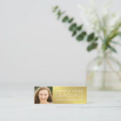 卒業の写真の名刺の女の子のフェイクな金ゴールドホイル コーリングカード (スタンド正面)