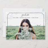 卒業の写真の最小主義のボーダー 招待状 (正面)