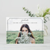 卒業の写真の最小主義のボーダー 招待状 (スタンド正面)