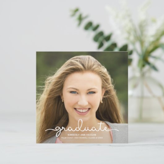 卒業の写真の発表の手書きの原稿 案内状 (スタンド正面)