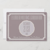 卒業の写真カードモダンなヴィンテージの保存日付 セーブザデート (裏面)