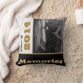 卒業の写真及びサインの枕テンプレート クッション (ブランケット)