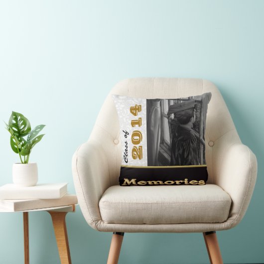 卒業の写真及びサインの枕テンプレート クッション (椅子)