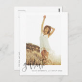 卒業の卒業発表フォトミニマリスト投稿 ポストカード (正面/裏面)